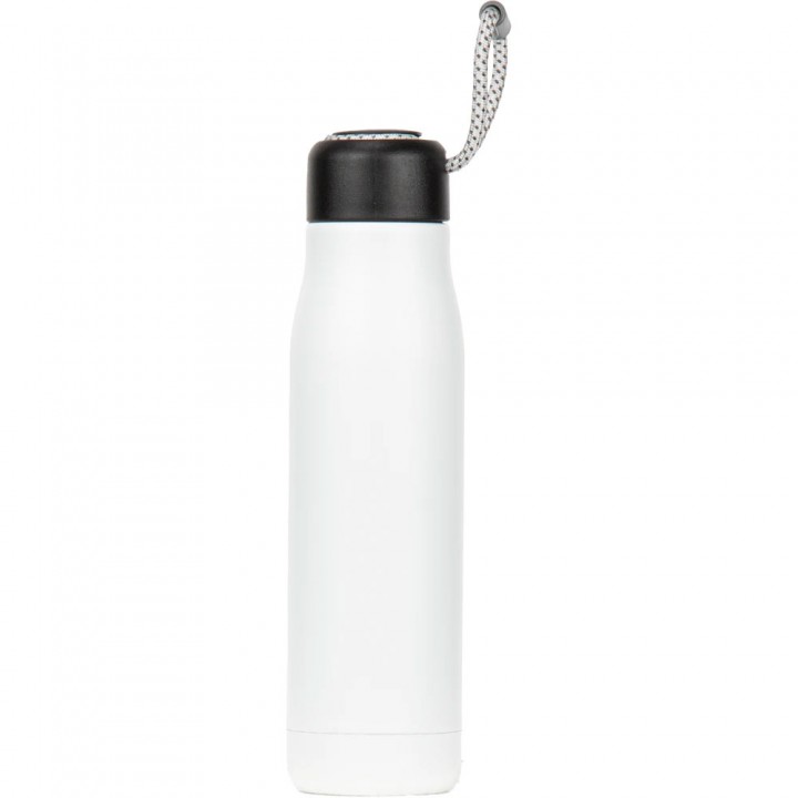 Beyaz Askılı 500 ml İnce Gövdeli Lazer Logo Baskılı Promosyon Termos